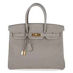 Birkin 35 Bag Gris Asphalte Togo Gold Hardware