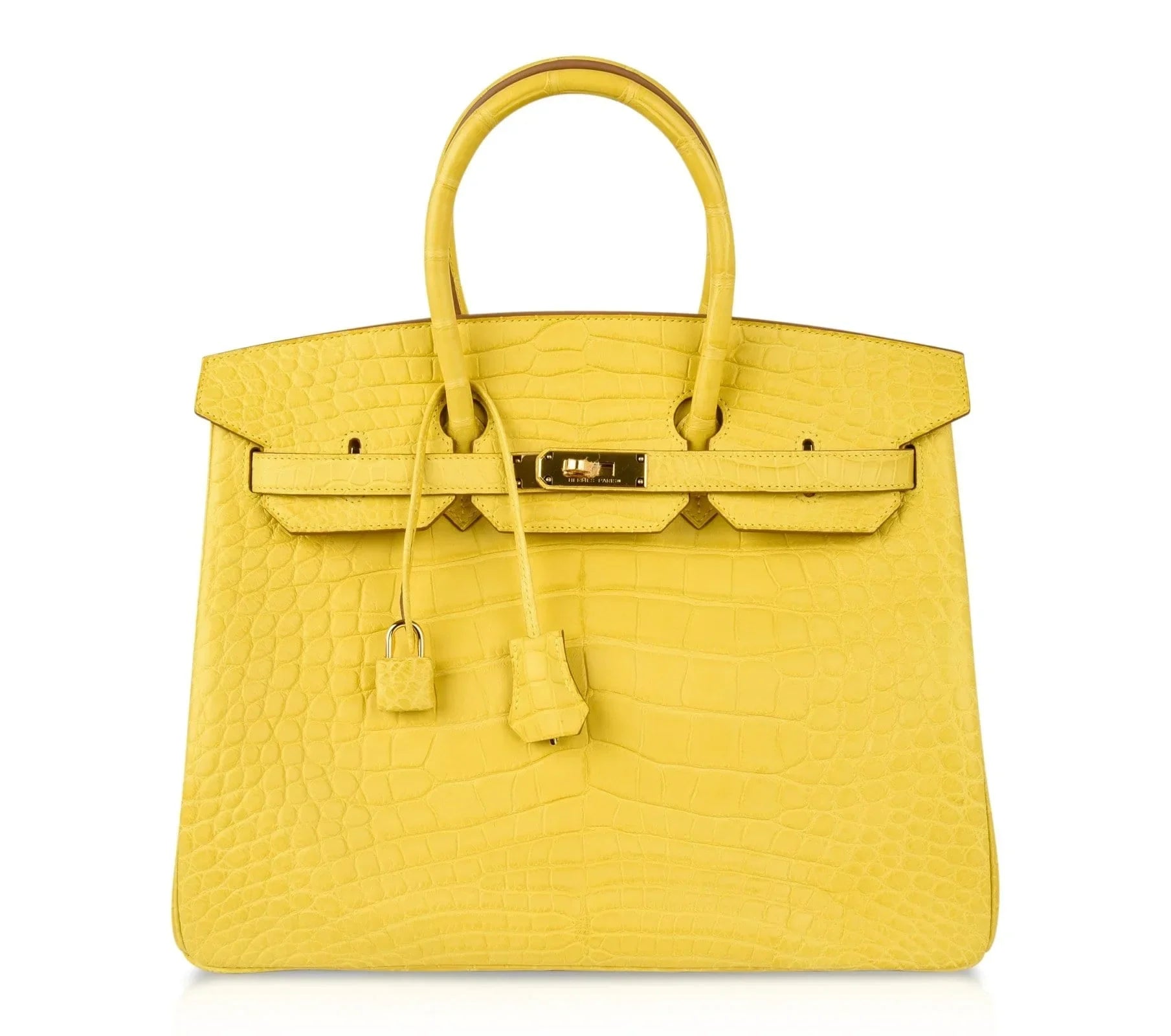 Birkin 35 Bag Matte Alligator Mimosa Gold Hardware Crazy Fabulous