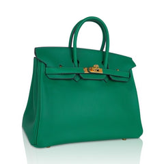 Birkin 25 Bag in Cactus Swift Leather with Gold Hardware