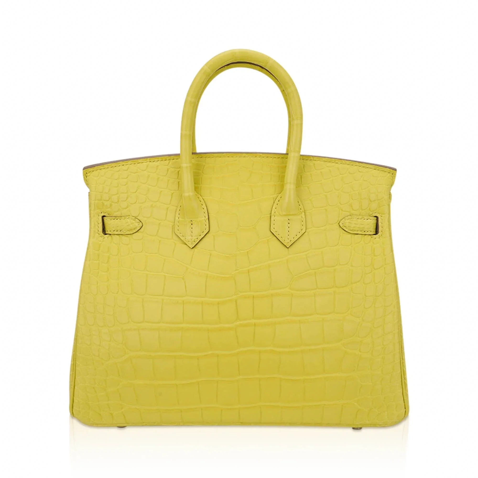 Birkin 25 Bag Lime Matte Alligator with Palladium Hardware