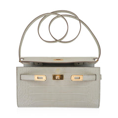 Kelly Classique To Go Wallet Beton Matte Alligator Gold Hardware