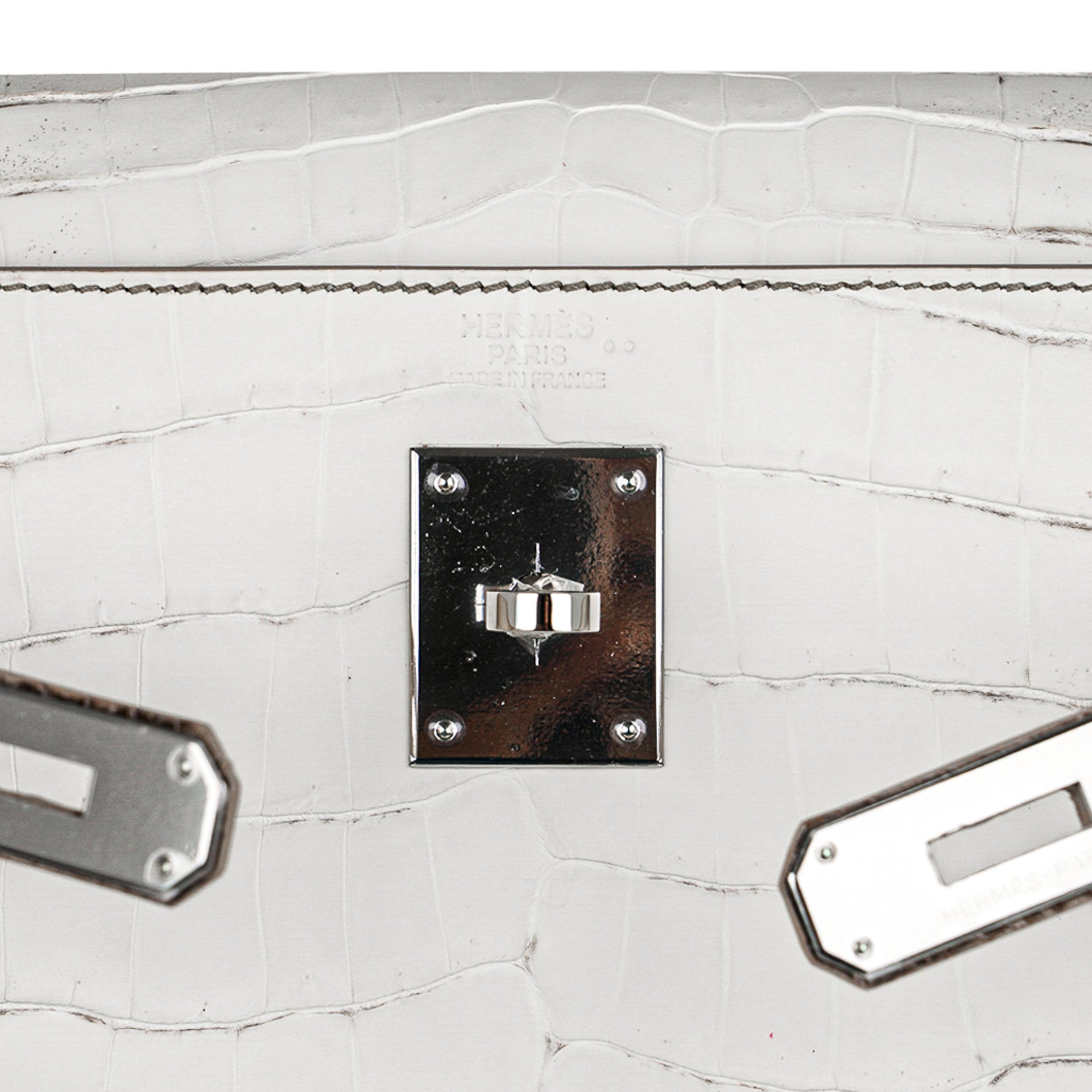 Limited Edition Kelly 32 Bag Himalaya Crocodile with Palladium Hardware