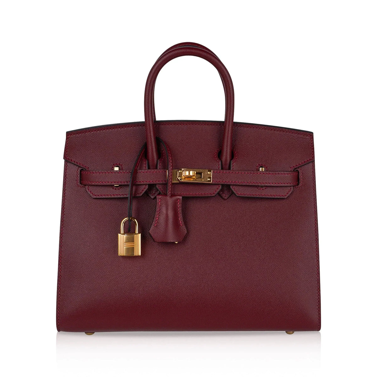 Birkin 25 Bag Sellier Rouge H Gold Hardware Veau Madame Leather