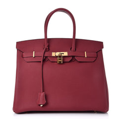 Birkin 25cm Rouge H Bordeaux Red Gold Hardware Bag Y Stamp