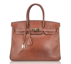 Vintage Limited Edition Birkin 35 Bag Fauve Barenia Leather with Gold Hardware