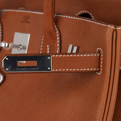 Birkin 30 Bag Barenia Faubourg Palladium Hardware