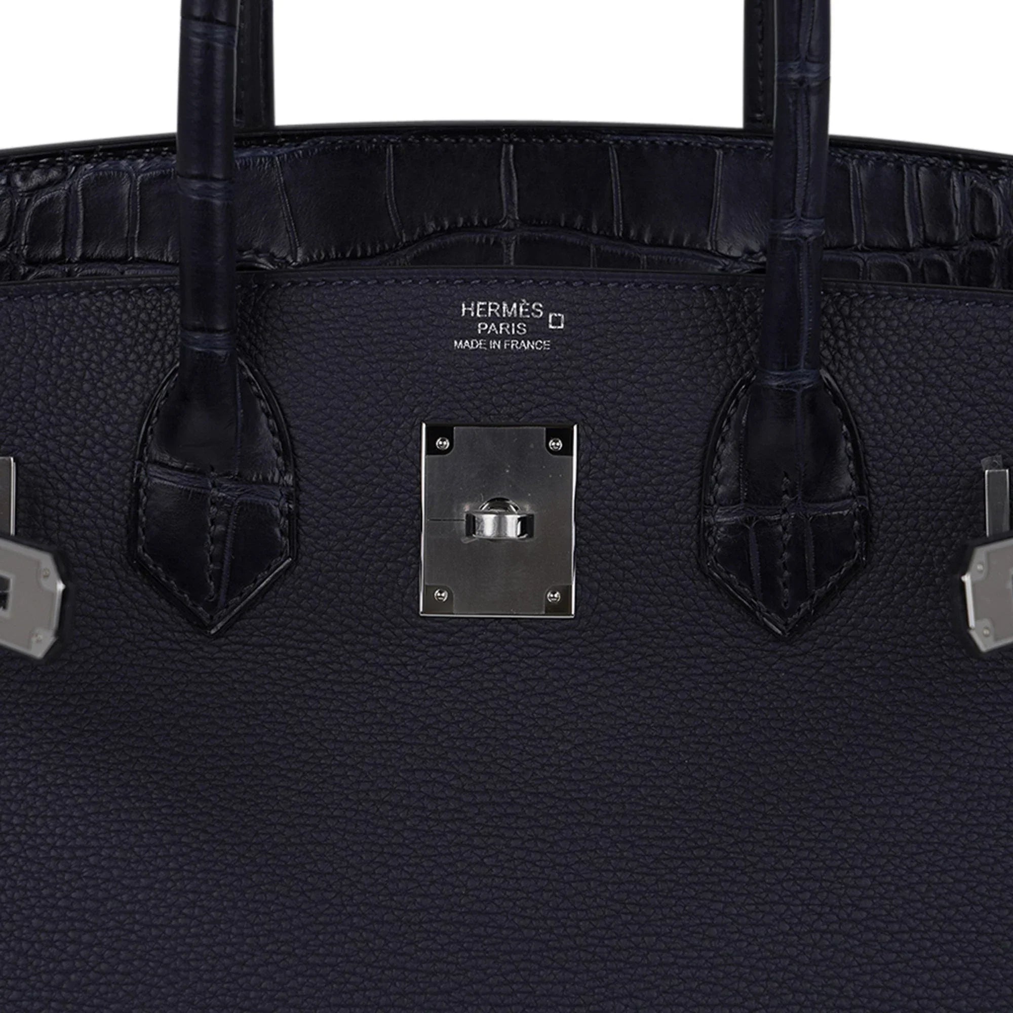Birkin 30 Touch Blue Indigo Matte Alligator Bag Palladium Hardware