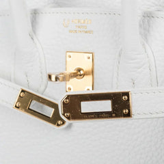 Birkin 25 HSS Bag White Clemence Gold Hardware