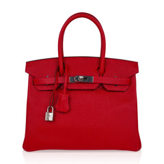 Birkin 30 Bag Rouge Casaque Epsom Leather with Palladium Hardware