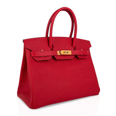 Birkin 30 Bag Rouge Casaque Gold Hardware Epsom Leather