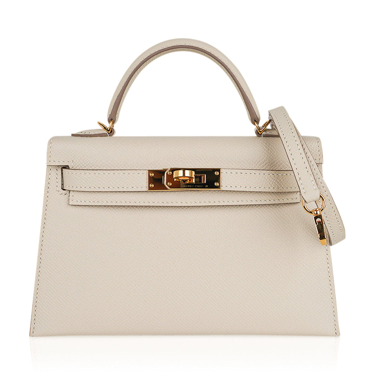 Kelly 20 Mini Sellier Bag Craie Epsom Leather Gold Hardware