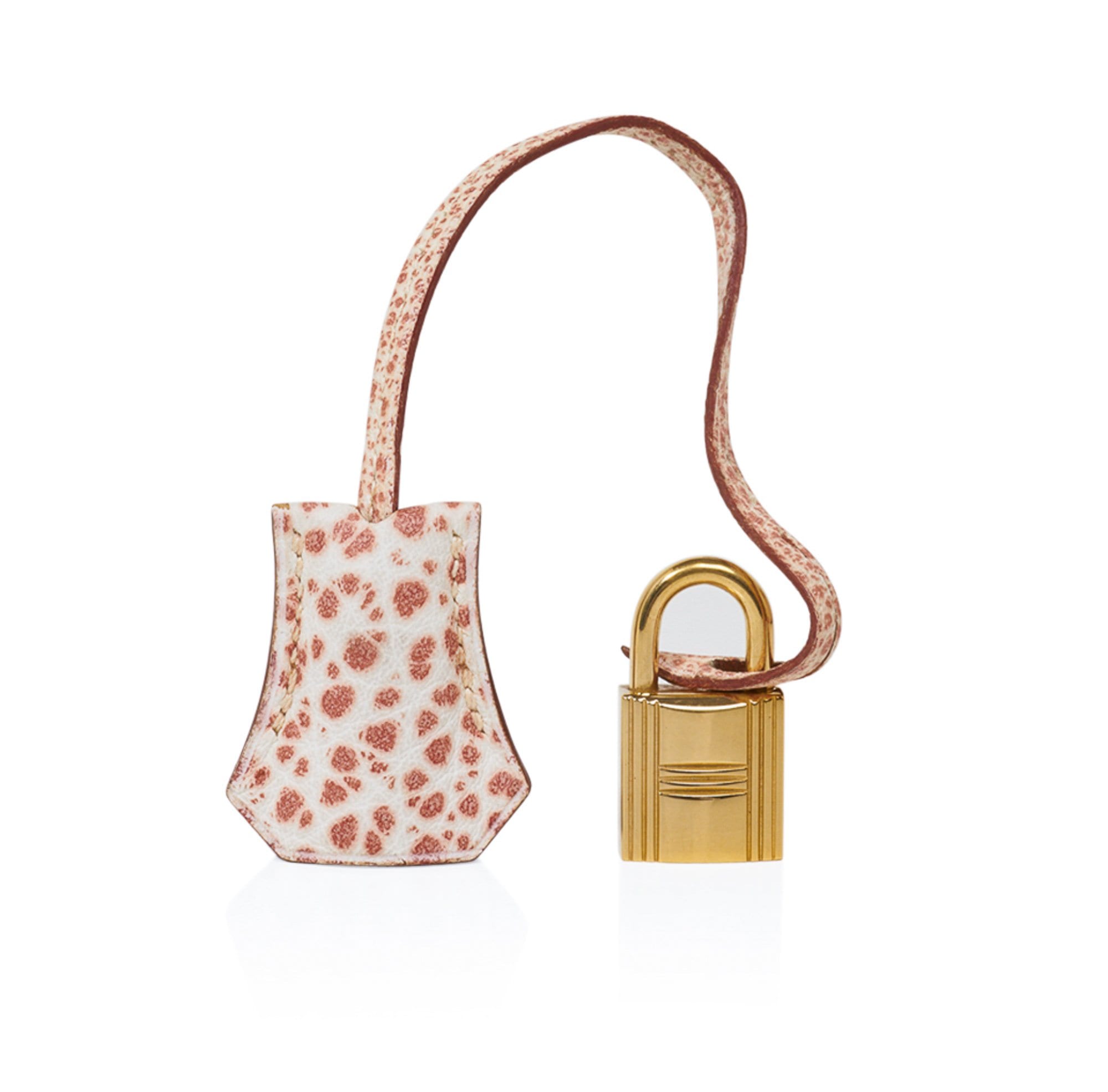 Kelly 28 Pink Dalmation Buffalo Skipper Leather Bag Gold Hardware