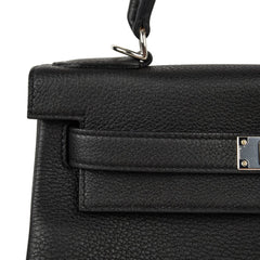 Kelly 28 Bag Black Retourne Togo Palladium Hardware