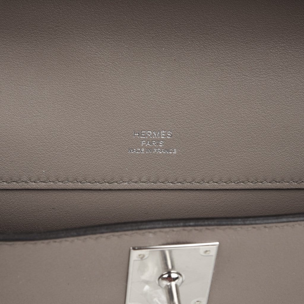 Kelly Cut Bag Gris Asphalte Gray Clutch Swift Palladium