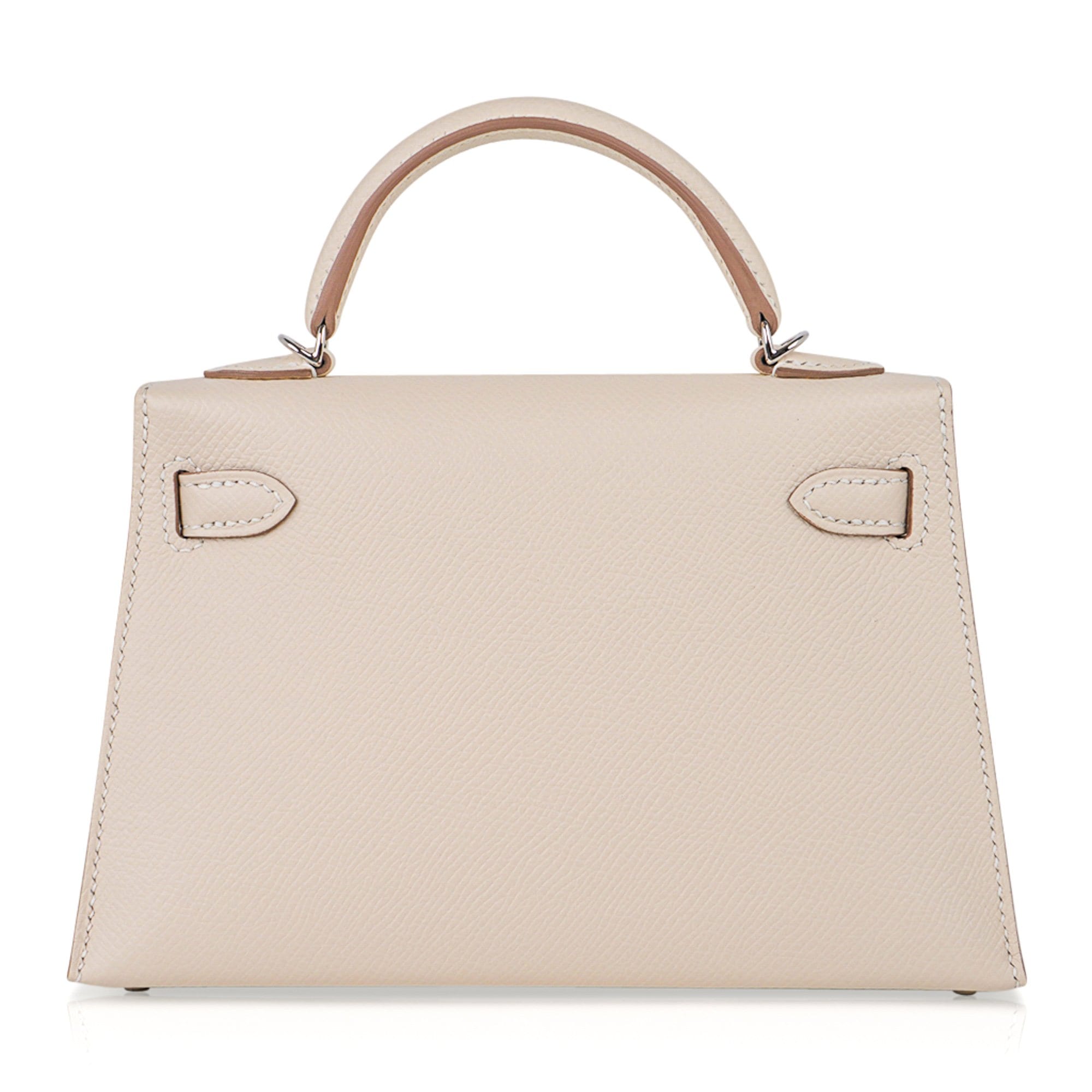 Kelly 20 Mini Sellier Bag Craie Epsom Leather Palladium Hardware New w/Box