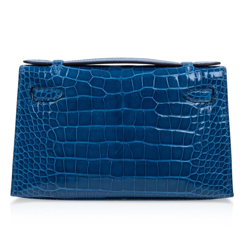 Kelly Pochette Mykonos Alligator Gold Hardware