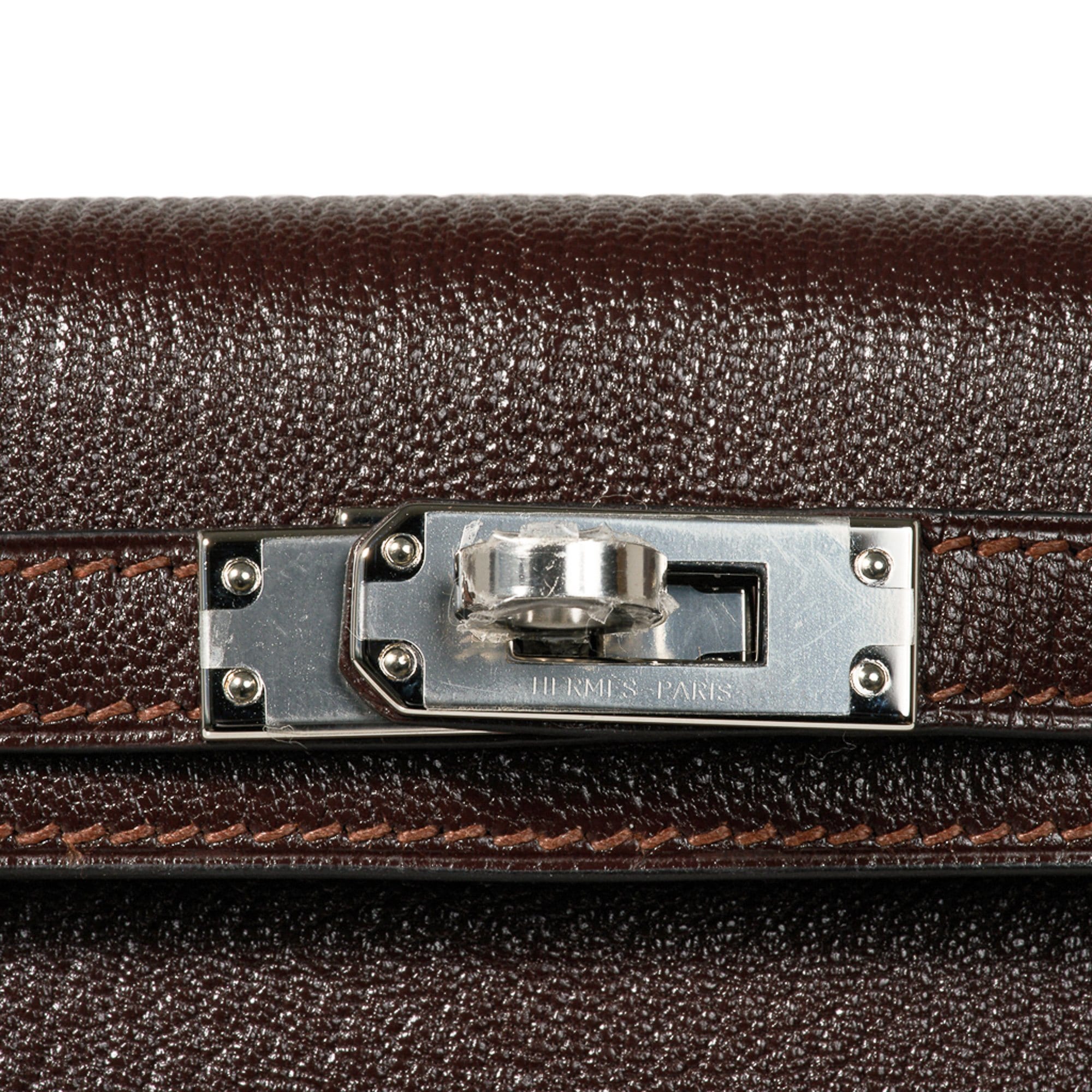 Kelly 20 Bi-Color Mini Sellier Bag Havane / Etrusque Chevre Palladium